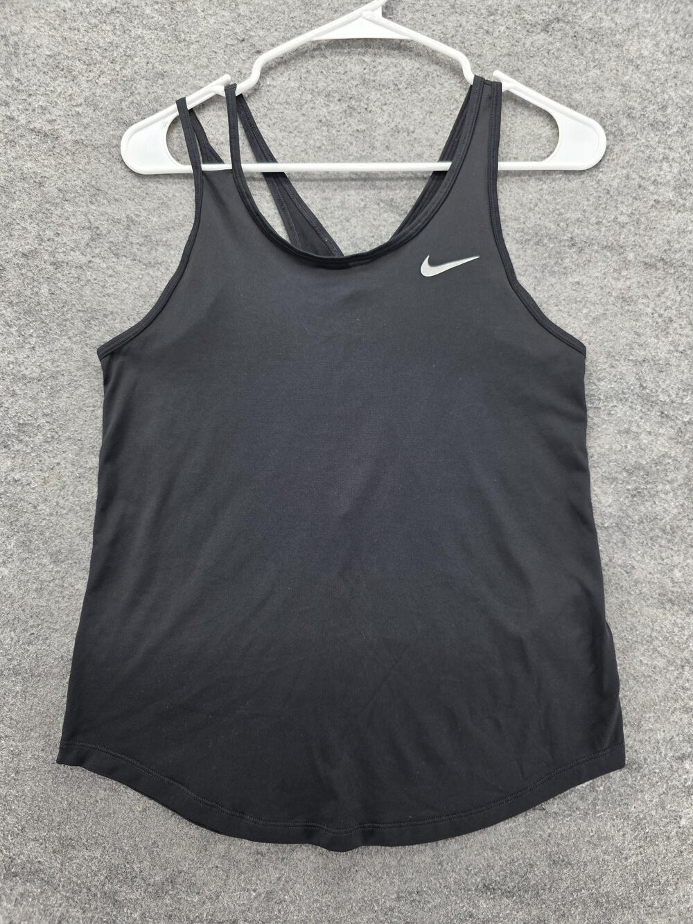 Nike Dri-FIT Tank Womens Small Black Lightweight Racerback Running Gym Yoga